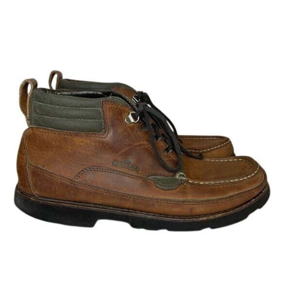 Sebago Mens Brown Leather Lace Up Ankle Hiking Boots sz 10 - Picture 1 of 6
